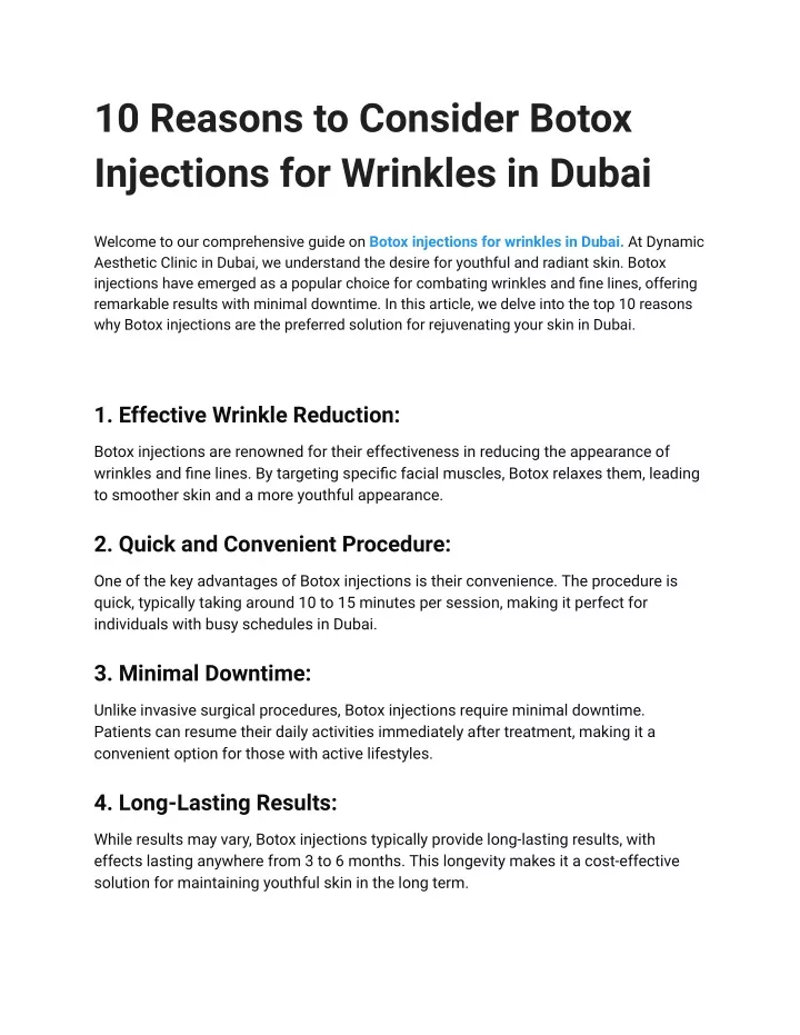 10 reasons to consider botox injections