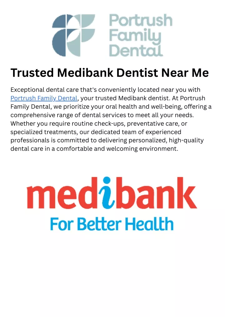 trusted medibank dentist near me