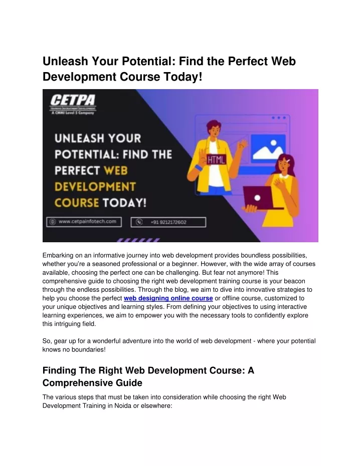 unleash your potential find the perfect