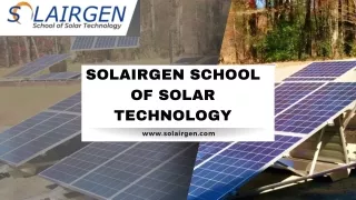 Solar Training – A Step Towards Sustainable Energy Sources