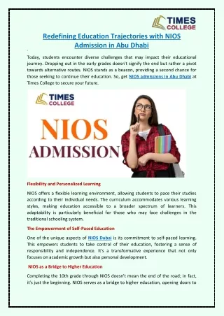 Redefining Education Trajectories with NIOS Admission in Abu Dhabi