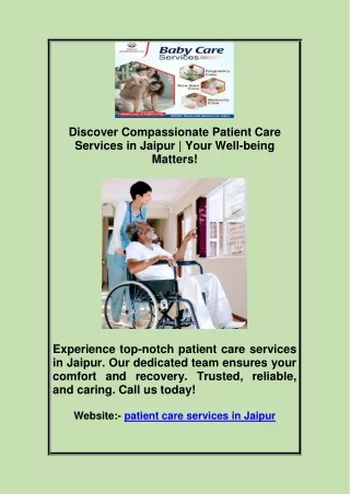 Elevate Elders' Well-being with Trusted Elder Care in Jaipur | Compassionate Sup