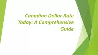 Canadian Dollar Rate Today