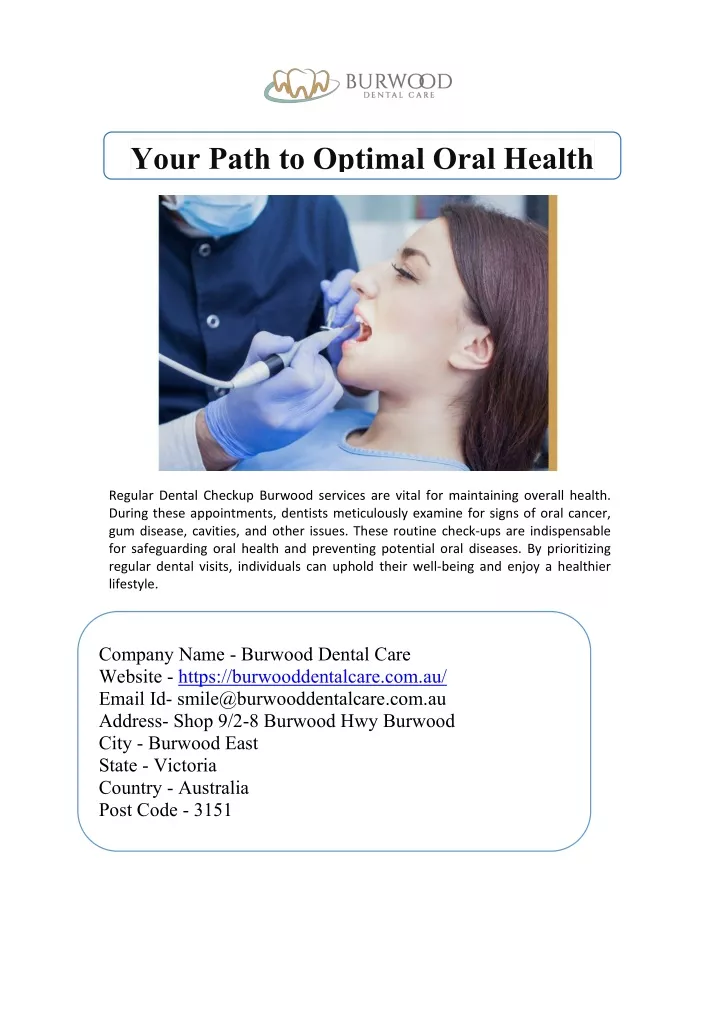 your path to optimal oral health