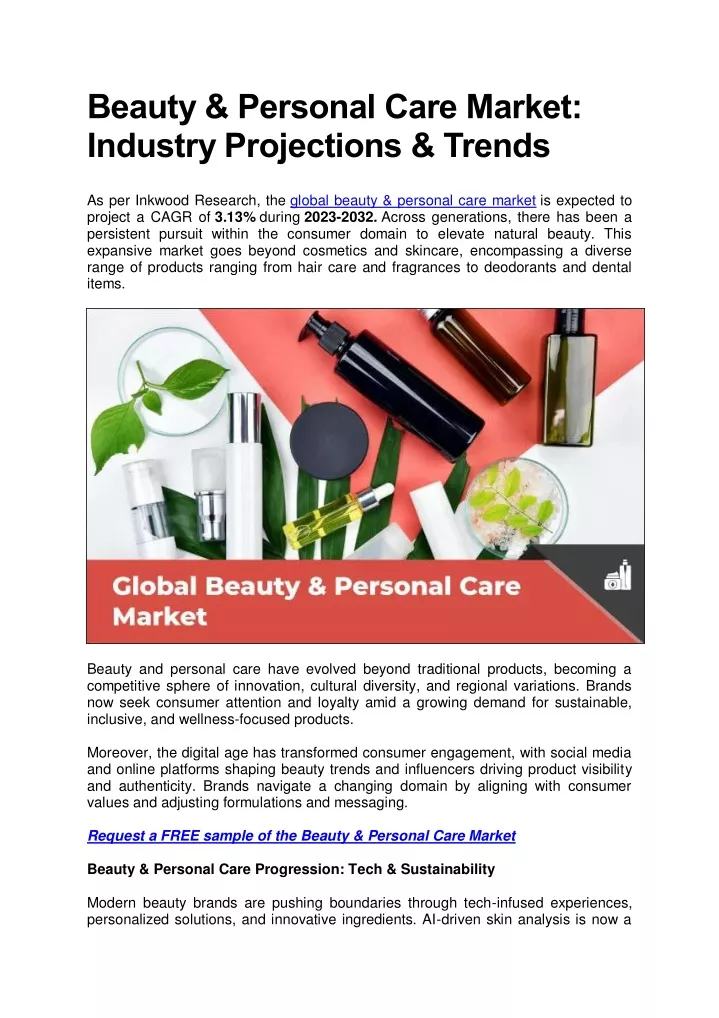 beauty personal care market industry projections