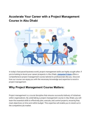 Accelerate Your Career with a Project Management Course in Abu Dhabi