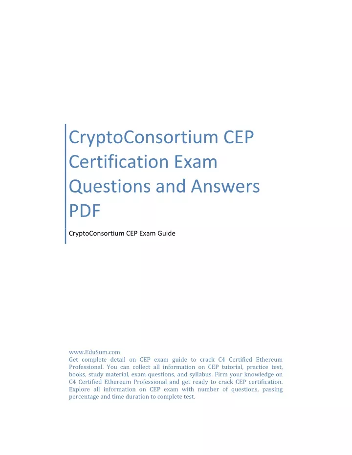 cryptoconsortium cep certification exam questions