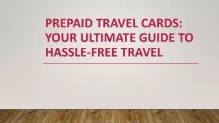 Prepaid Travel Cards