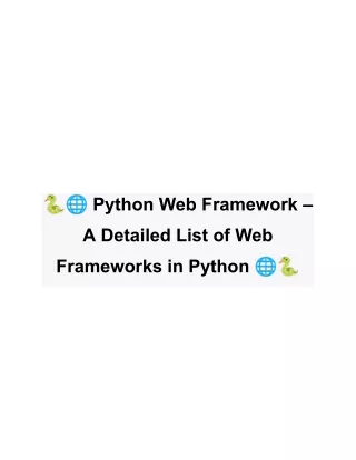 python web framework