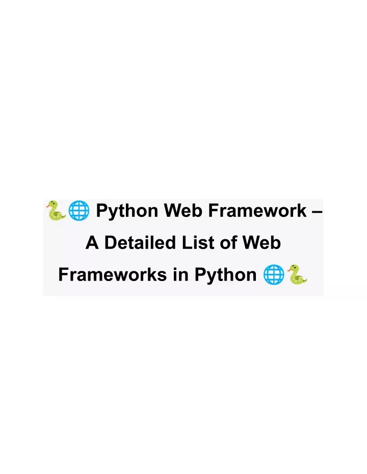 python web framework