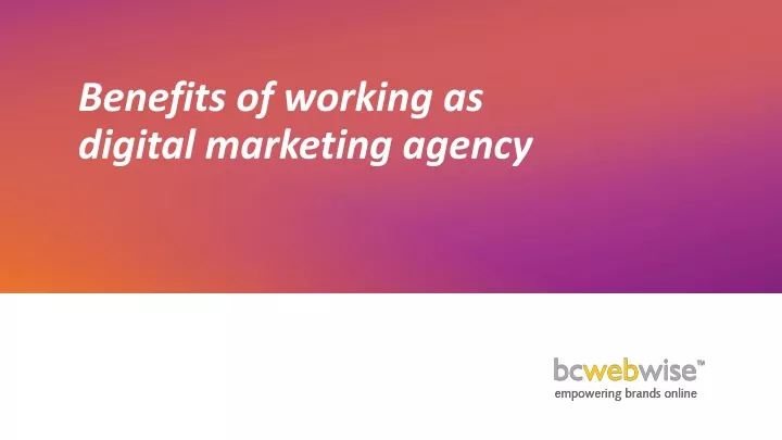 benefits of working as digital marketing agency