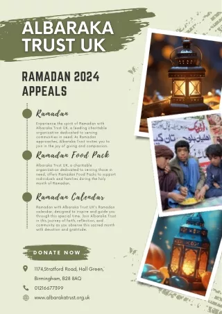 Ramadan 2024 Fundraising Appeal by Albaraka Trust UK