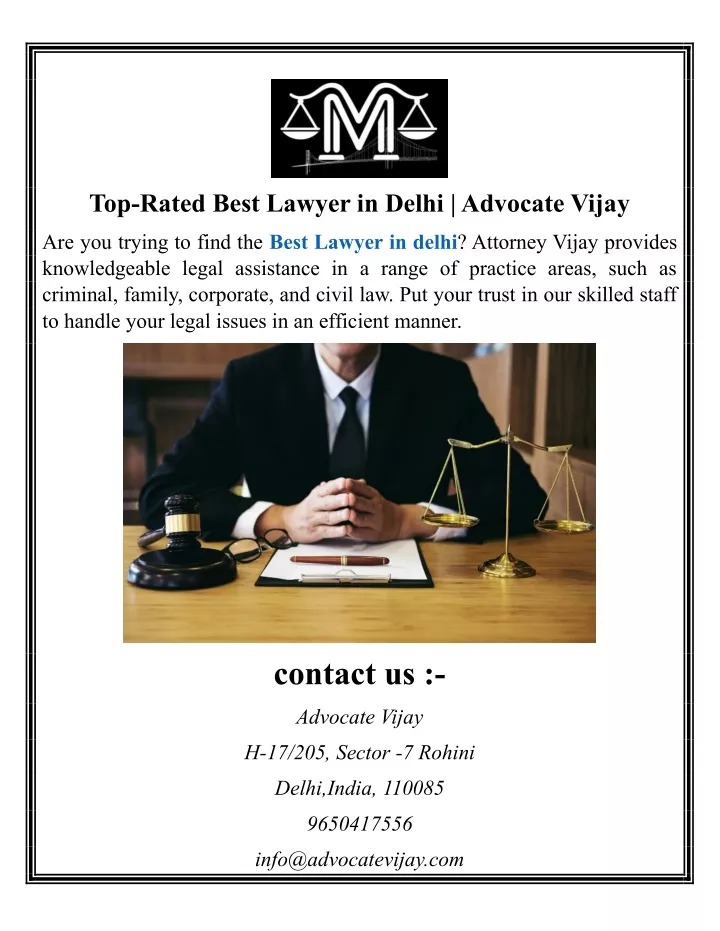 top rated best lawyer in delhi advocate vijay