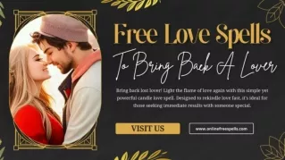 Free Love Spells To Bring Back A Lover | White Magic For Love Back