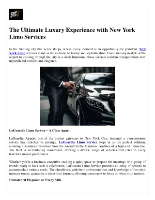 The Ultimate Luxury Experience with New York Limo Services