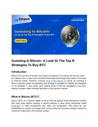 Investing In Bitcoin_ A Look At The Top N Strategies To Buy BTC