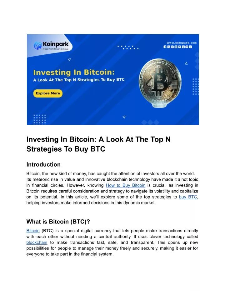 investing in bitcoin a look