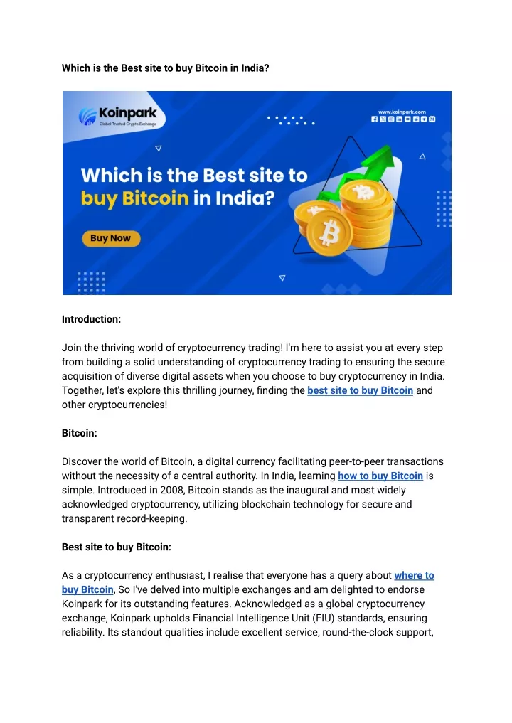 which is the best site to buy bitcoin in india