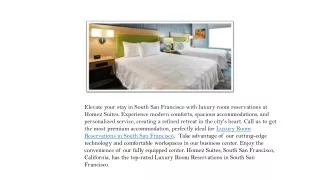 Luxury Hotel Room Reservations in South San Francisco