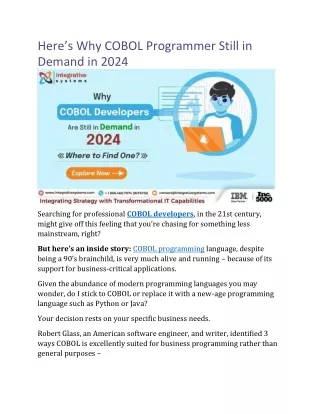 here s why cobol programmer still in demand