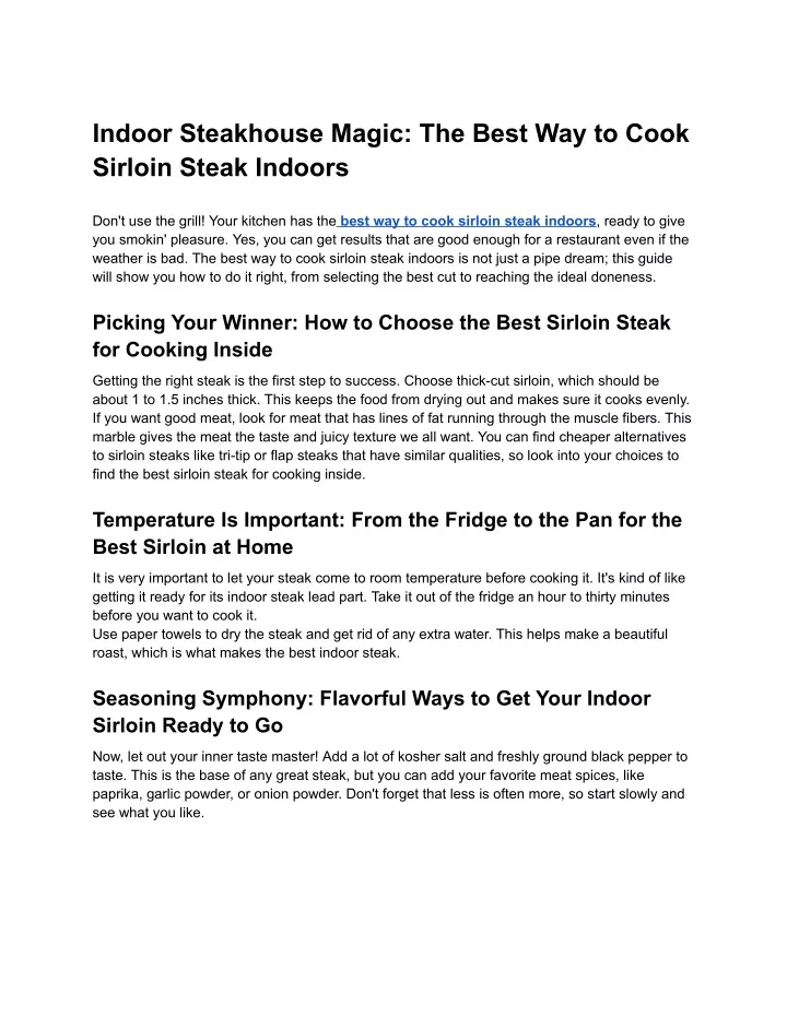 indoor steakhouse magic the best way to cook