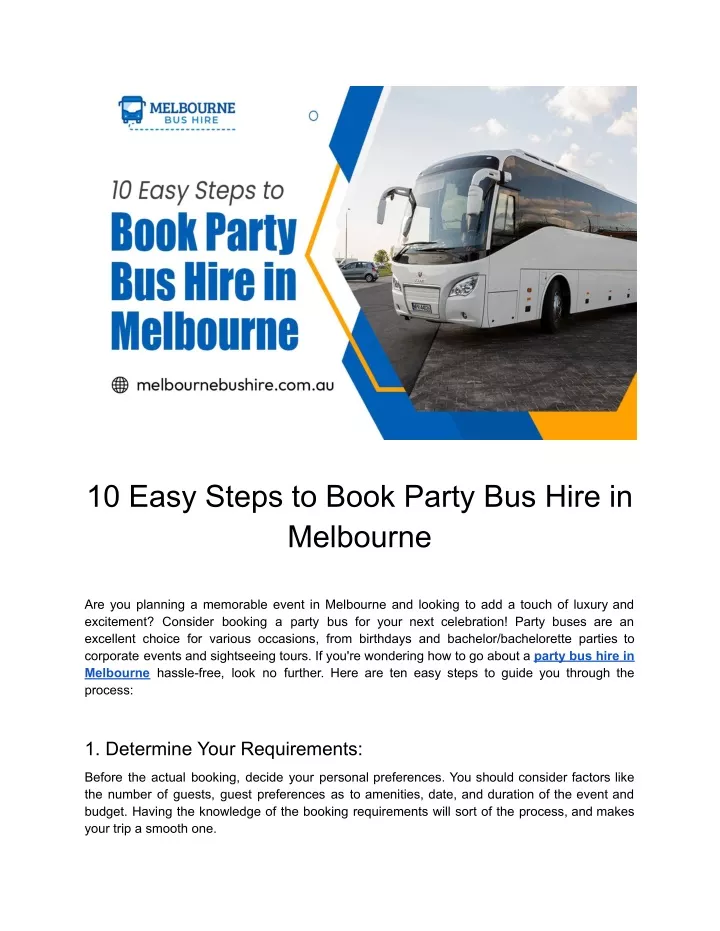 10 easy steps to book party bus hire in melbourne