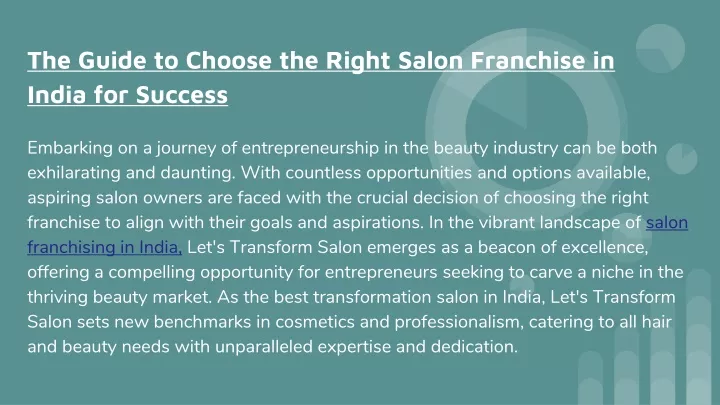 the guide to choose the right salon franchise in india for success