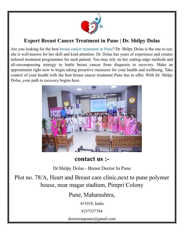 expert breast cancer treatment in pune dr shilpy