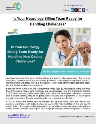 Is Your Neurology Billing Team Ready for Handling Challenges