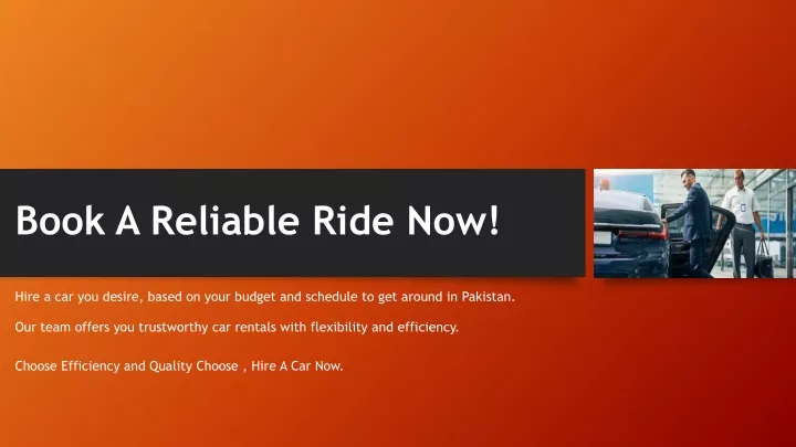 book a reliable ride now