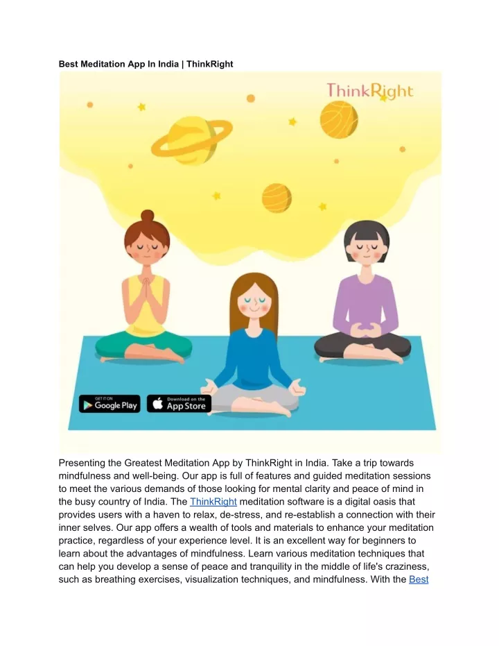 best meditation app in india thinkright