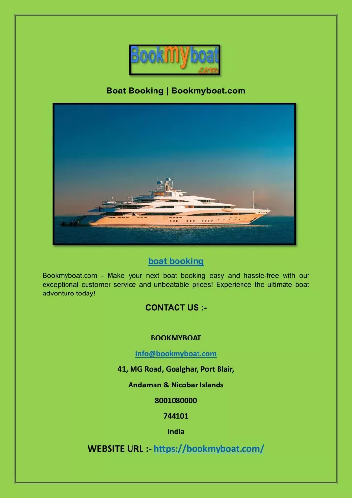 boat booking bookmyboat com