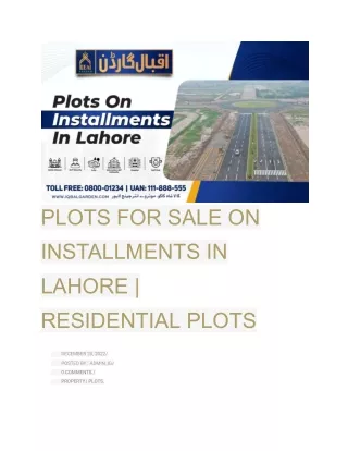 Plots on installments in Lahore (1)