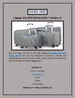 Luggage Sets With Rolling Duffel | Syedjee.uk