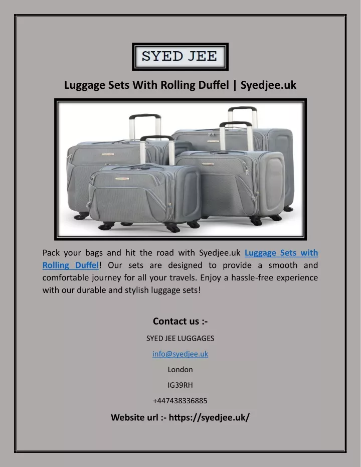 luggage sets with rolling duffel syedjee uk