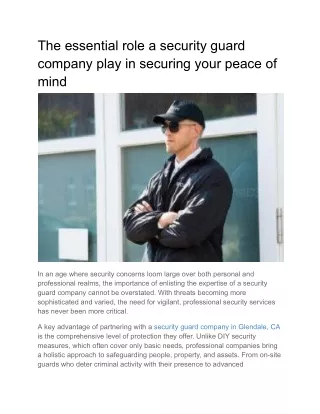 The essential role a security guard company play in securing your peace of mind (1)