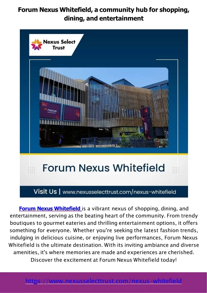 forum nexus whitefield a community