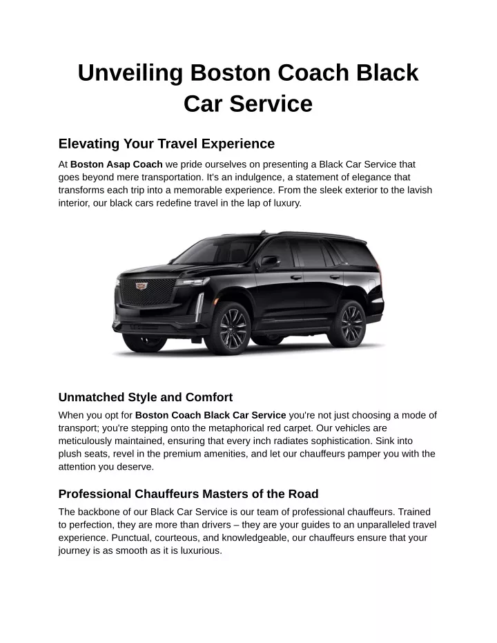 unveiling boston coach black car service