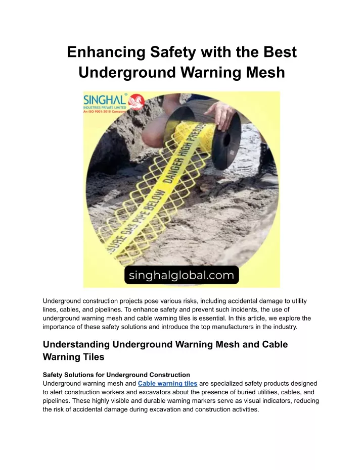 enhancing safety with the best underground