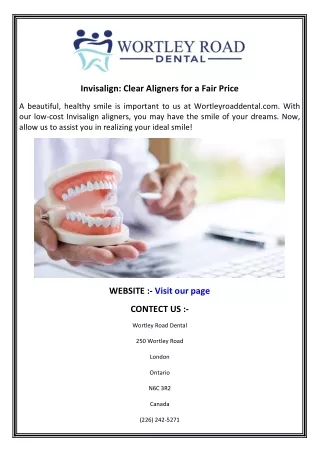 Invisalign Clear Aligners for a Fair Price