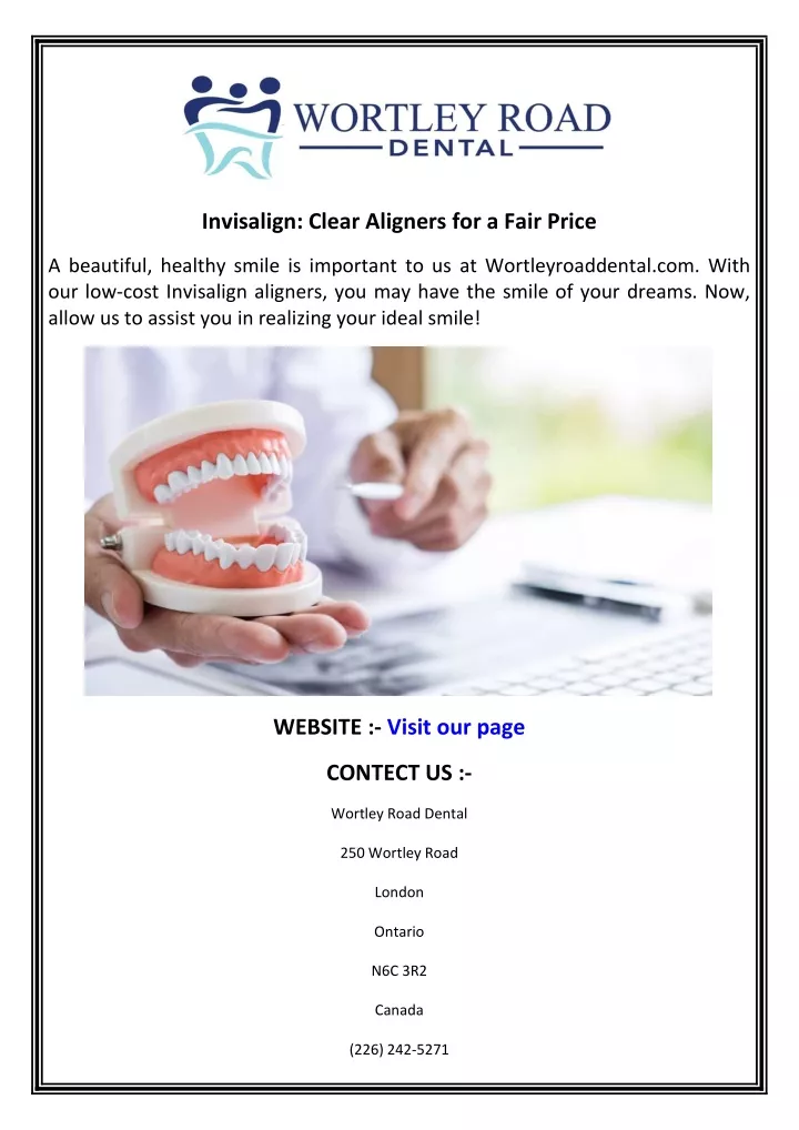 invisalign clear aligners for a fair price