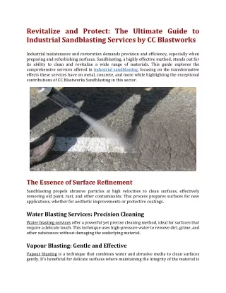 The Ultimate Guide to Industrial Sandblasting Services by CC Blastworks