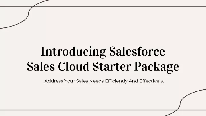 introducing salesforce sales cloud starter package