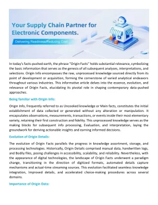 Your Supply Chain partner for electronic components