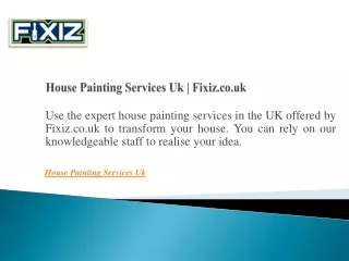 House Painting Services Uk  Fixiz.co.uk
