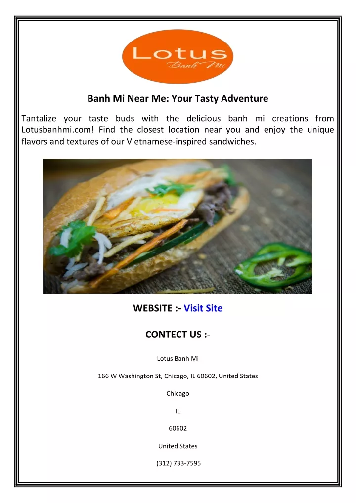 banh mi near me your tasty adventure