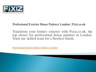 Professional Exterior House Painters London  Fixiz.co.uk