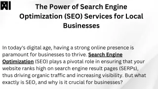 The Power of Search Engine Optimization (SEO) Services for Local Businesses