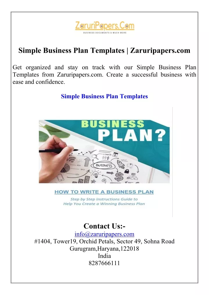 simple business plan templates zaruripapers com
