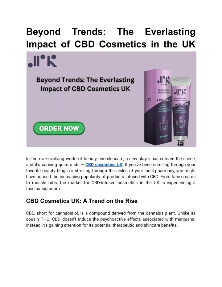beyond impact of cbd cosmetics in the uk
